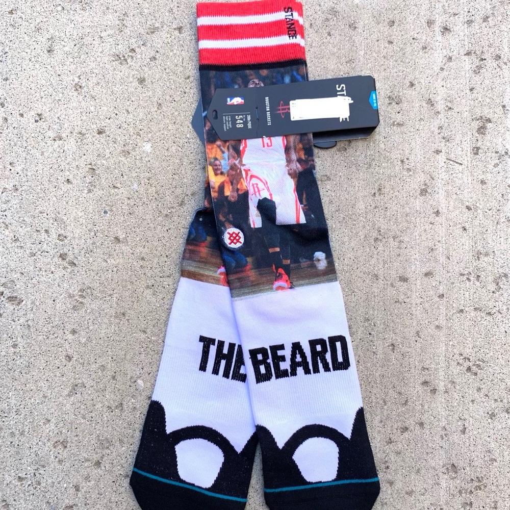 NWT NBA ROCKETS JAMES HARDEN basketball socks Mens